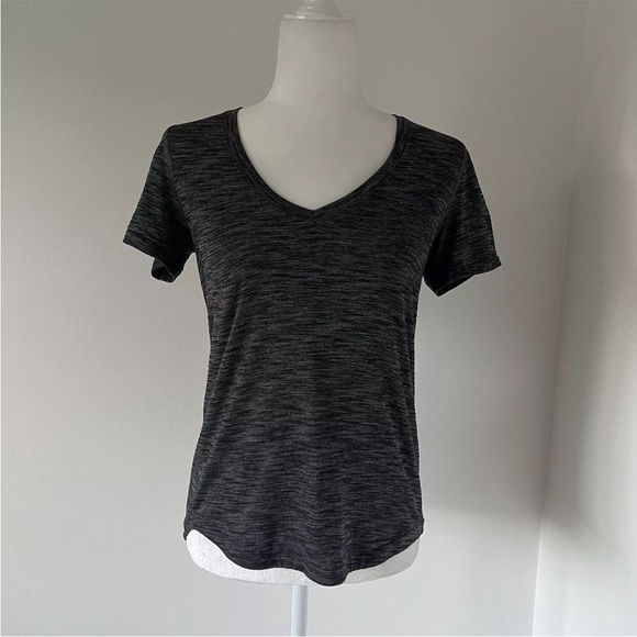 Lululemon What The Sport Tee Heathered Black/ gray Sz 4 *K7 - Picture 3 of 6